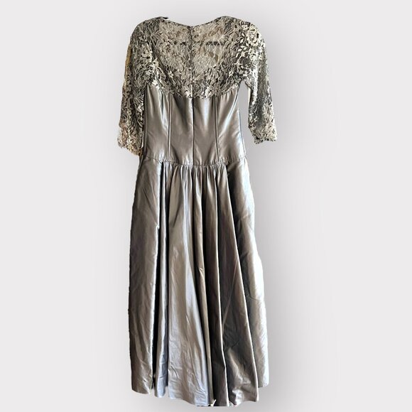 MoB Evening Gown Rickie Freeman Teri Jon Size 10 Lace & Organza Metallic Dress - Picture 10 of 12